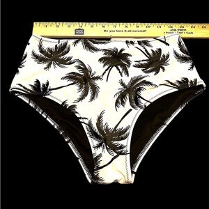 NWOT black & white  palm swimsuit  bathing suit bottoms Small